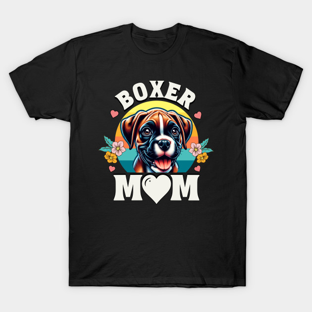 Colorful Boxer Mom Retro Sunset Dog Lover by JJDezigns